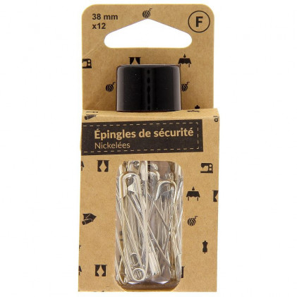 Epingles de sécurité nickelées 38 mm ST Gris argent