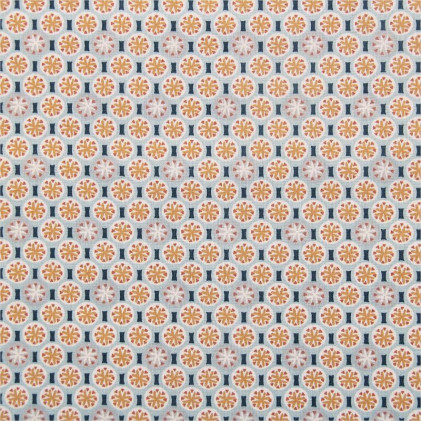 Tissu coton imprimé Rixos Bleu / Orange