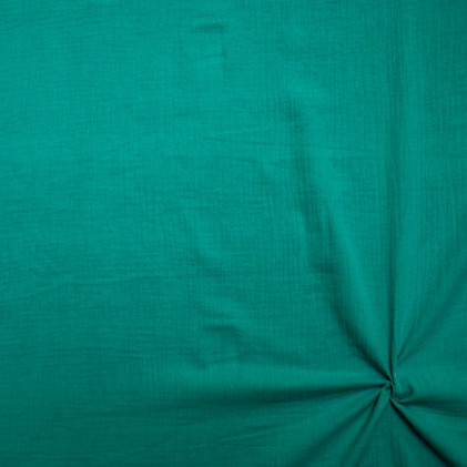 Tissu double gaze de coton uni Oeko-Tex Tamy Bleu turquoise