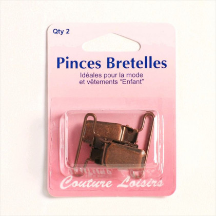 Pinces pour bretelles couleur bronze X2