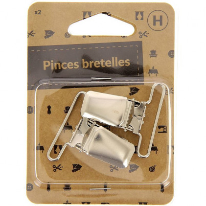 Pinces pour bretelles X2 ST Gris argent