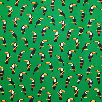 Tissu coton imprimé Toucan