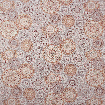 Tissu coton Oeko-Tex imprimé Mandala Terracotta