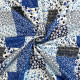 Tissu popeline de coton imprimé Patchwork Livingstone Bleu