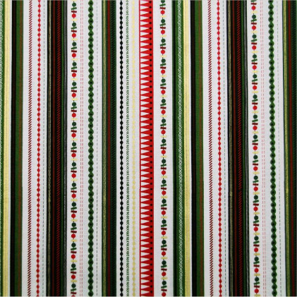 Tissu patchwork Noël Stripes Vert / Rouge