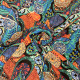 Tissu viscose imprimé Batikk Bleu / Orange