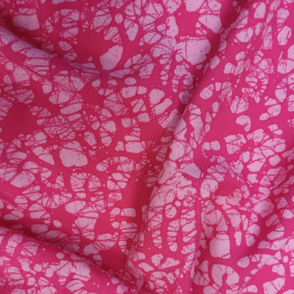 Tissu viscose Oeko-Tex imprimé Batik Rose