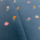 Tissu jersey Coeurs & Fleurs Poppy Bleu canard