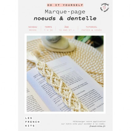 French Kit DIY Marque-pages Noeuds & Dentelle - Self Tissus