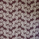 Tissu coton enduit Poppy Fleurs vintage Bordeaux