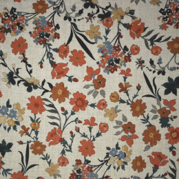 Tissu Fleuri Grandes Fleurs Bohème Champêtre Oeko-Tex®