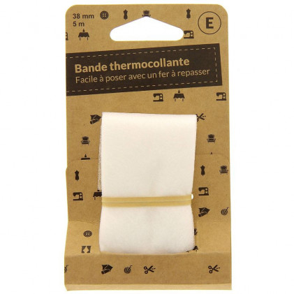 Bande thermocollante pour ourlet 38 mm ST Blanc - Self Tissus
