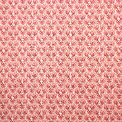 Tissu coton imprimé Oeko-Tex Riad Rose corail