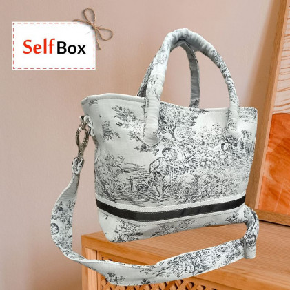 Self' BOX Sac cabas Julia en jacquard Gris