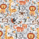 Tissu coton imprimé King Orange